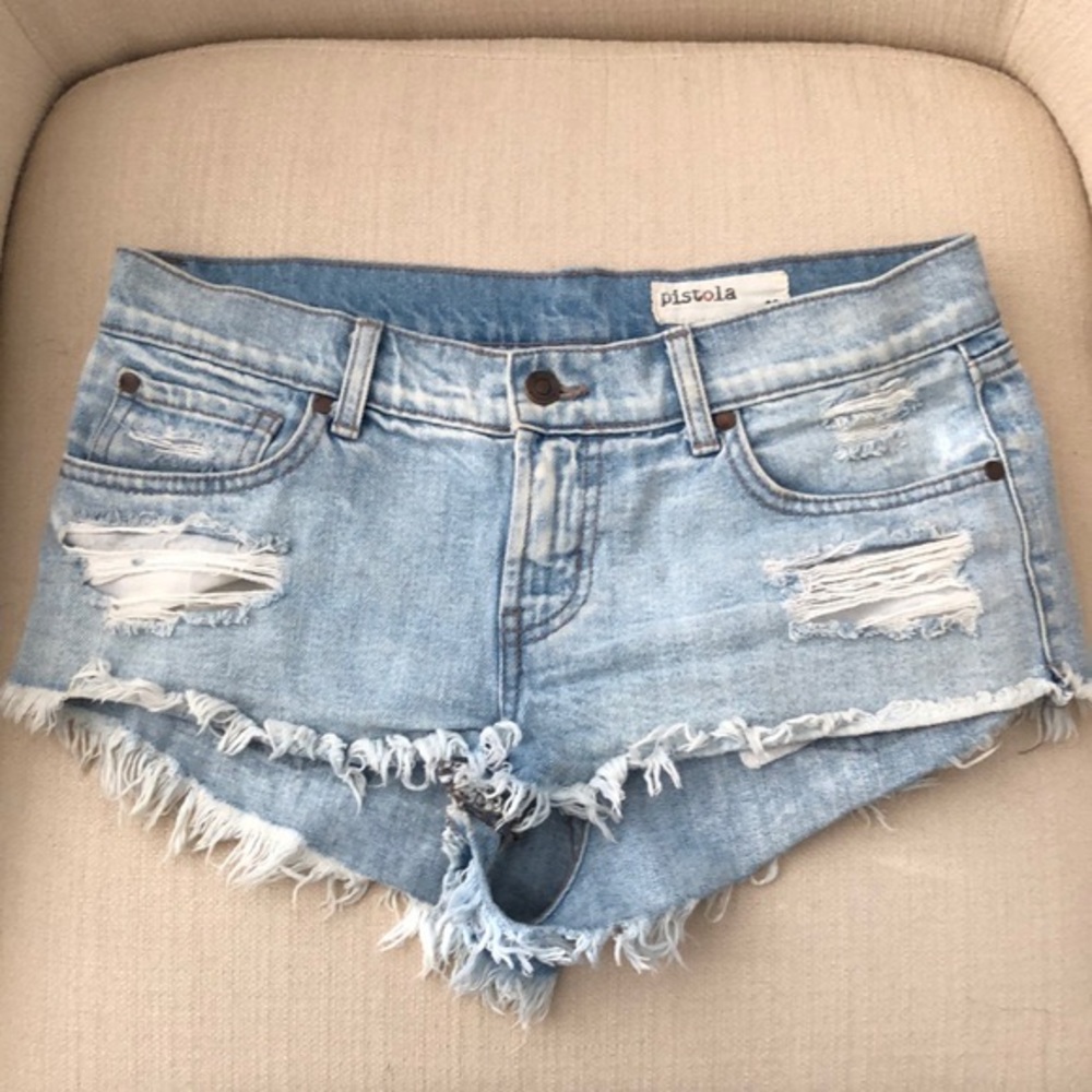 Pistola Ripped Denim Shorts